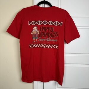 Reyn Spooner Ukulele Santa T-Shirt Men's Small Red Short Sleeve Graphic Holidays